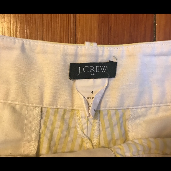 ❌SOLD❌J. Crew Factory Yellow Seersucker Shorts - Picture 4 of 5